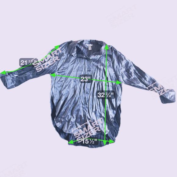 H&M Silver Metallic Button-Up Blouse Small NYE - Picture 6 of 12